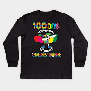 100 Days Of Being Unique and Letting My Colors Shine.. 100 days of school gift Kids Long Sleeve T-Shirt